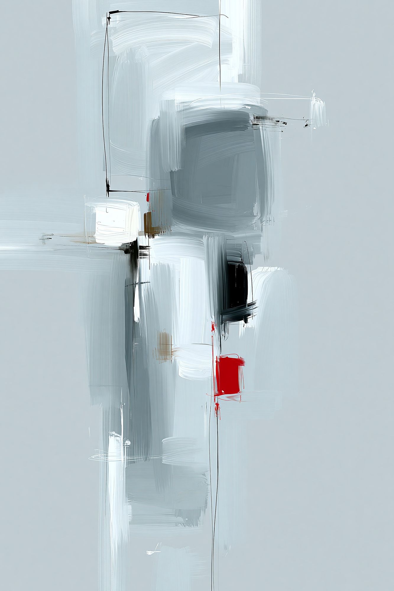 Minimalist Abstract Brushwork Poster. poster — abstract art
