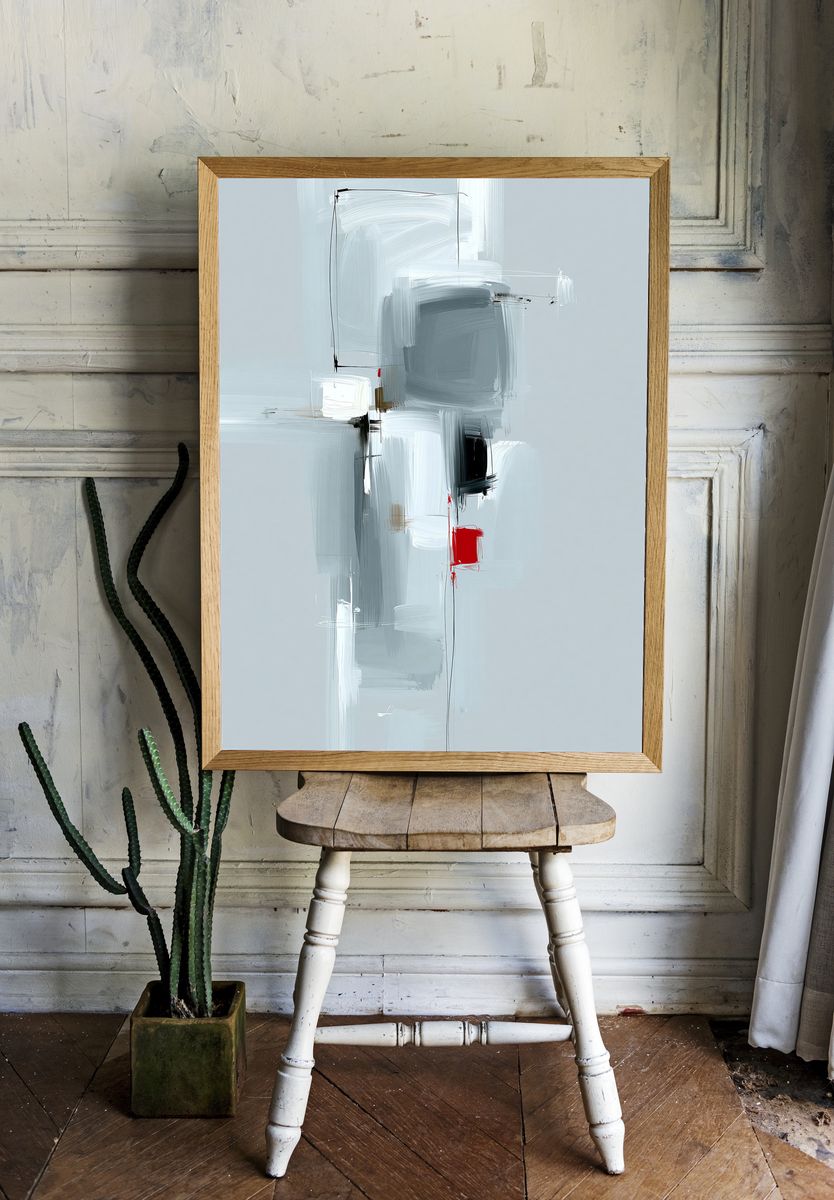 Minimalist Abstract Brushwork Poster. room preview