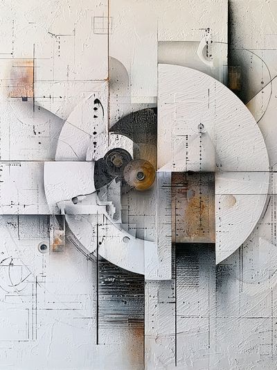 Monochrome Geometric Abstract Poster.