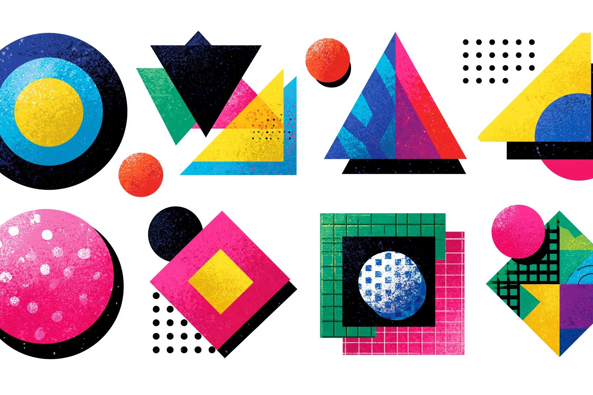 Geometric Color Blocks Abstract Poster. poster detail