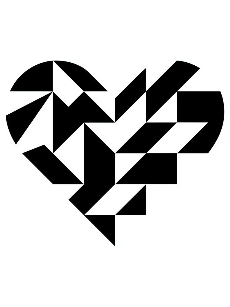 Geometric Heart Abstract Poster. poster detail