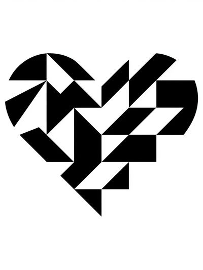 Geometric Heart Abstract Poster.