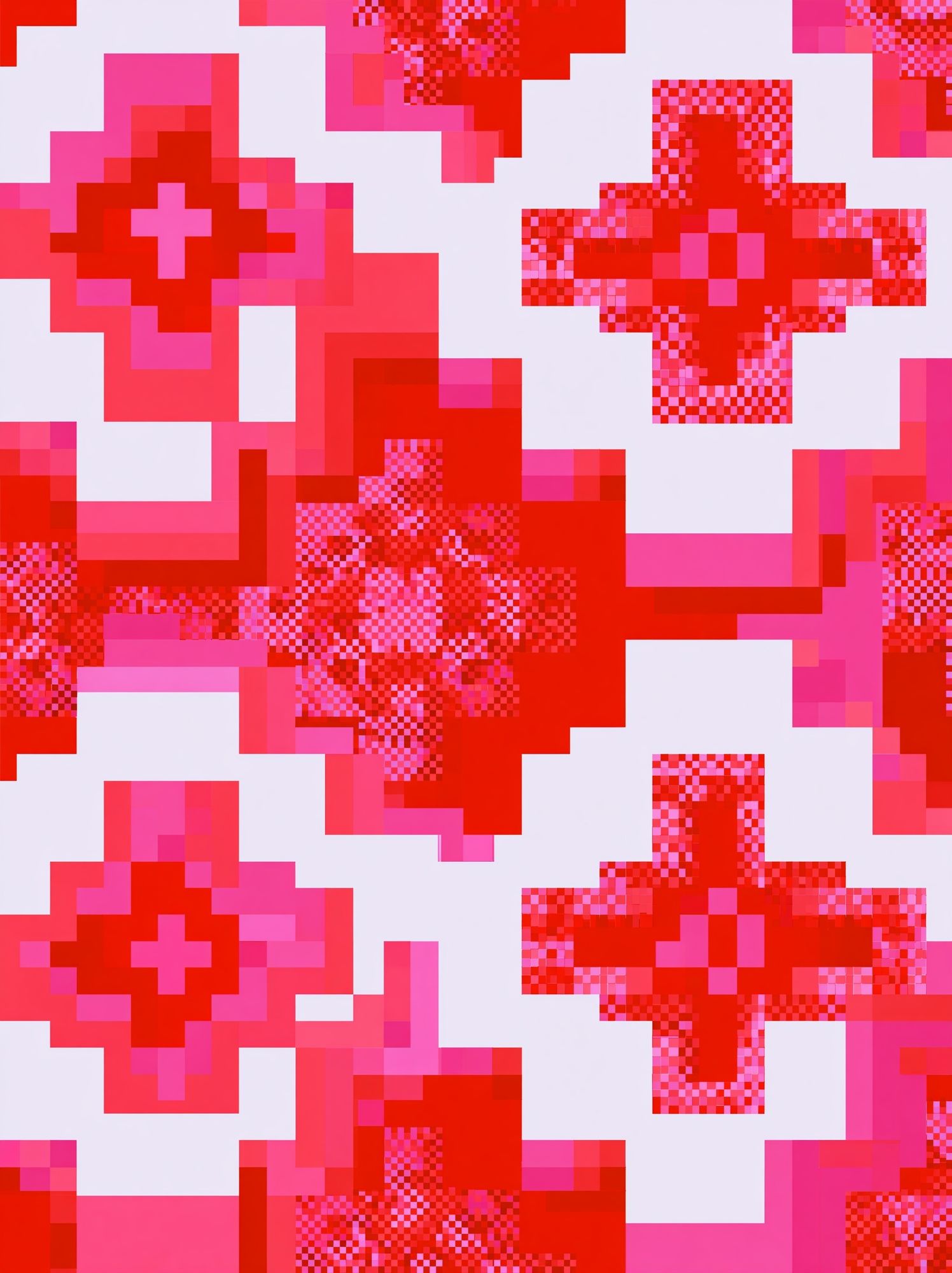 Pixel Cross Pattern Abstract Poster. poster — abstract art