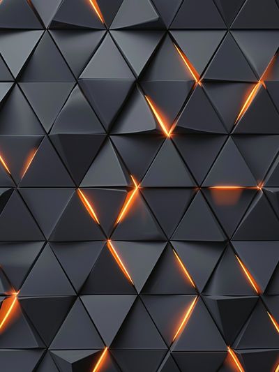 Glowing Triangle Grid Abstract Poster.