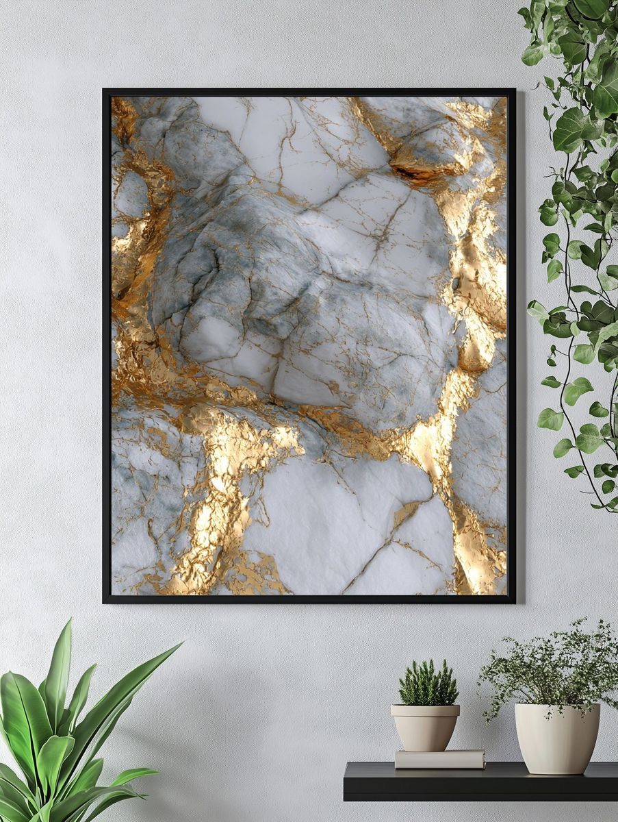 Golden Marble Texture Poster. — room view 4