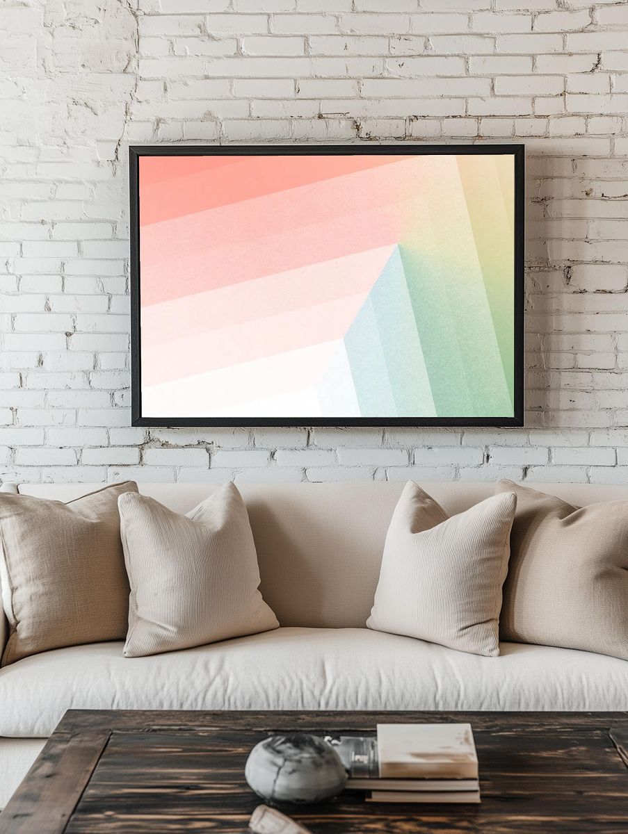 Ombre colorful layer patterned background. — room view 1