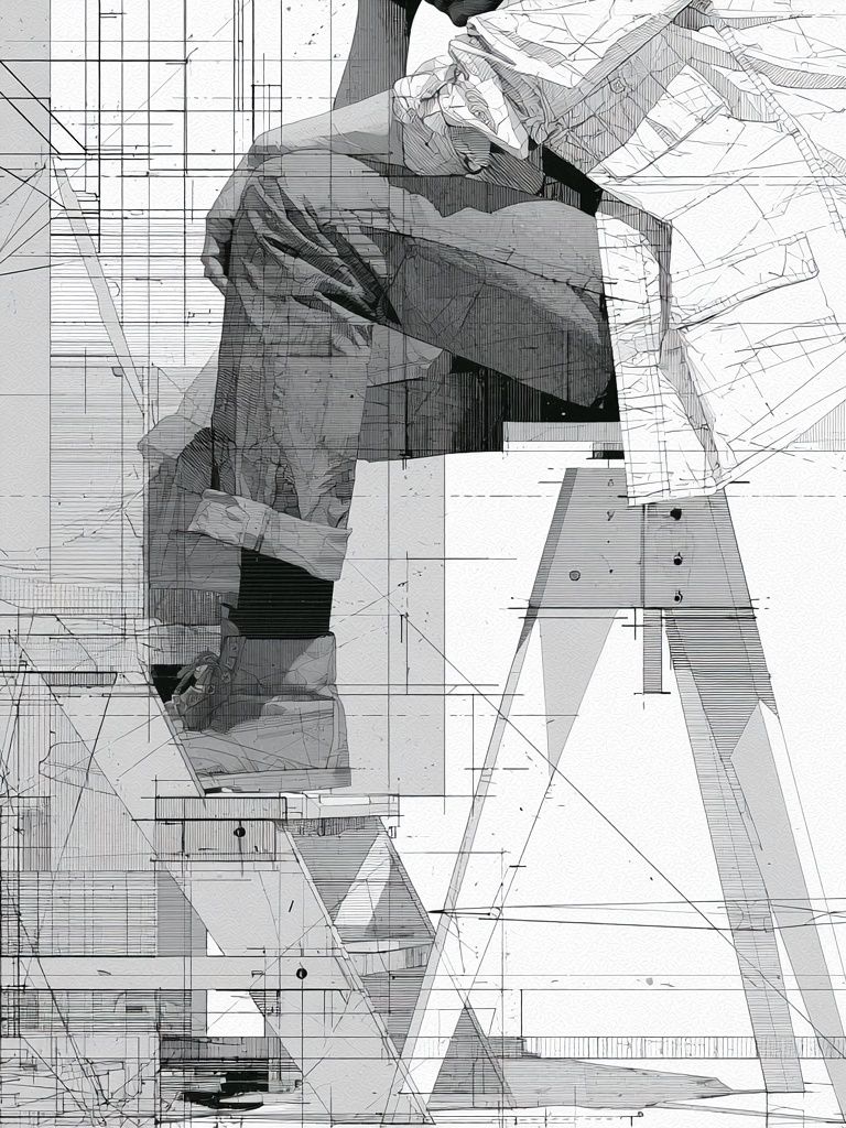 Architectural Figure Study Poster. poster — abstract art