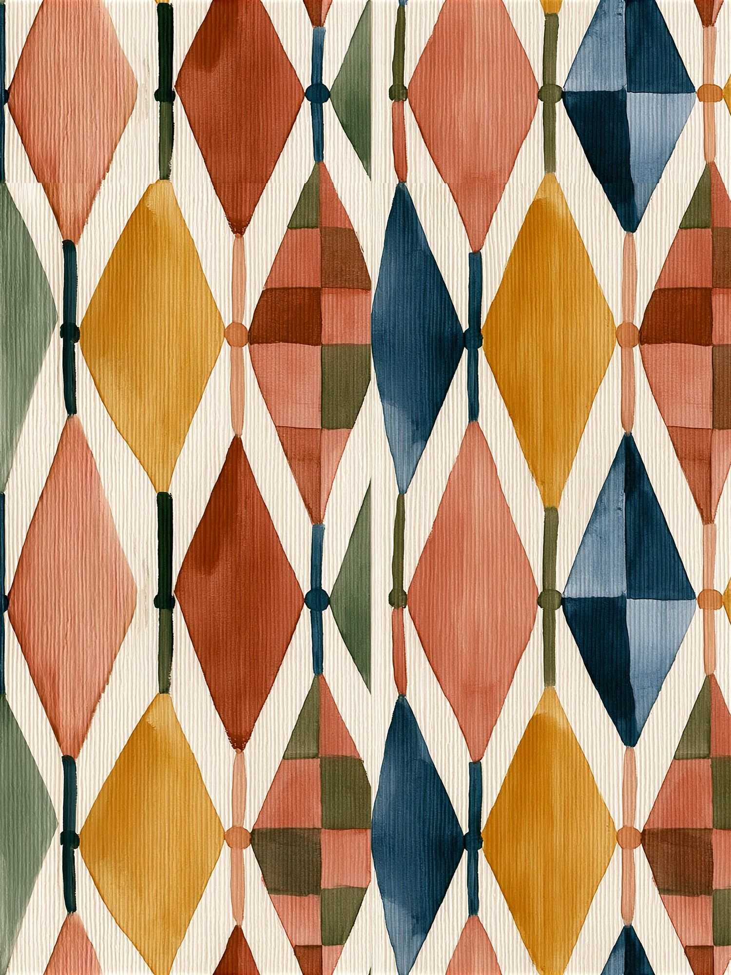 Mid-Century Diamond Pattern Poster. poster — abstract art