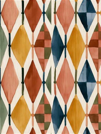 Mid-Century Diamond Pattern Poster.