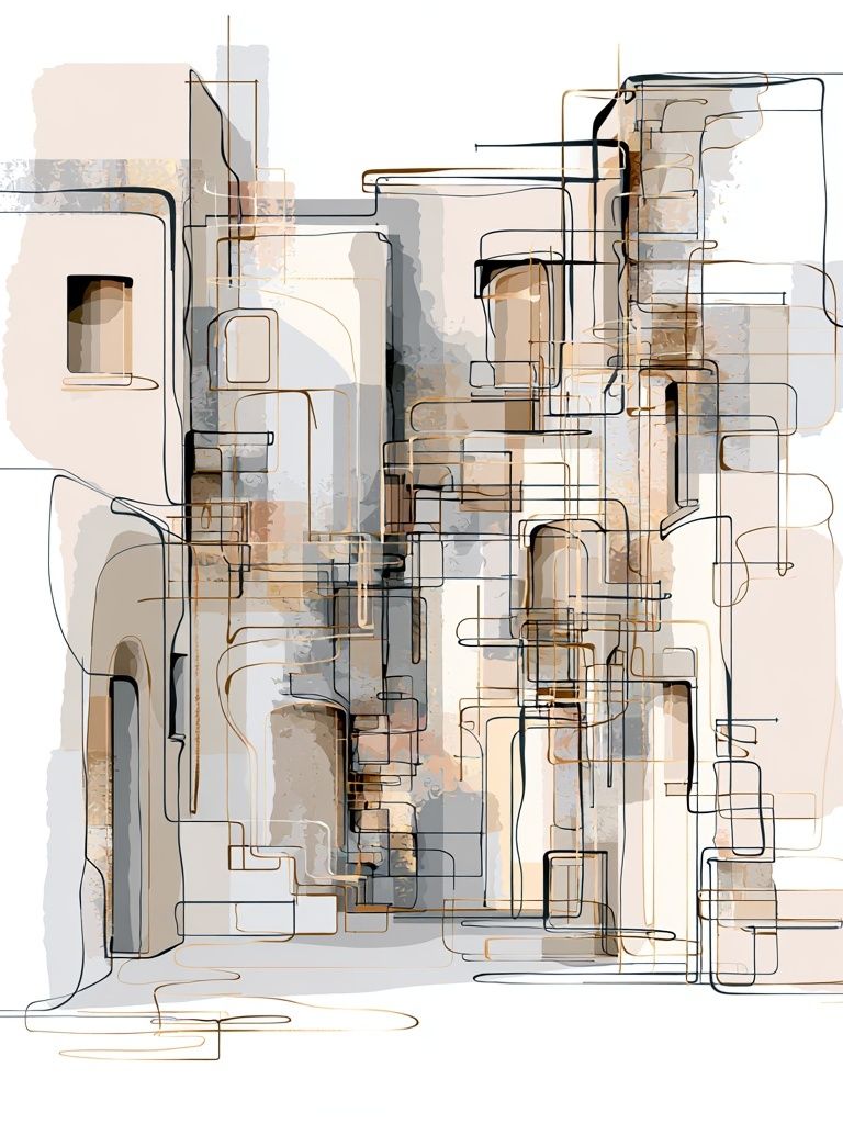 Geometric Neutral Abstract Poster. poster — abstract art