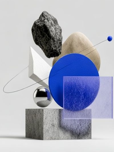 Blue Geometric Balance Poster. poster