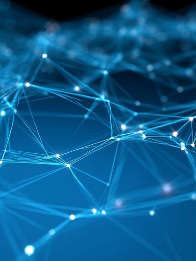 Blue Network Lines Abstract Poster. poster
