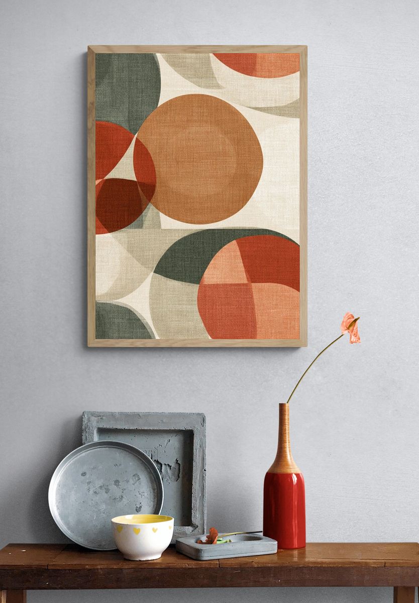 Retro Geometric Circles Poster. — room view 3