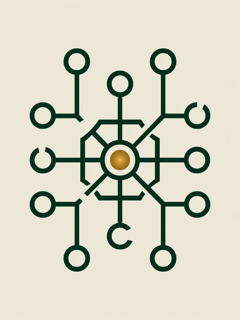 Geometric Circuit Symbol Poster. poster — abstract art