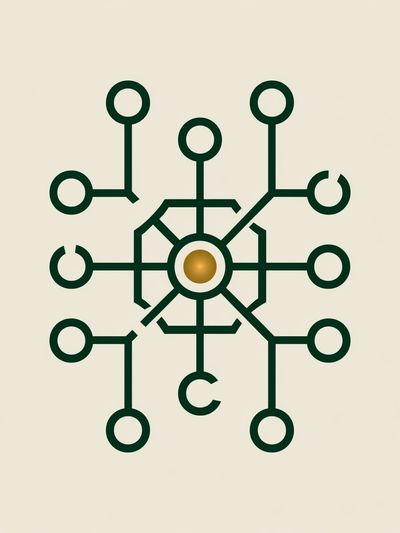 Geometric Circuit Symbol Poster.