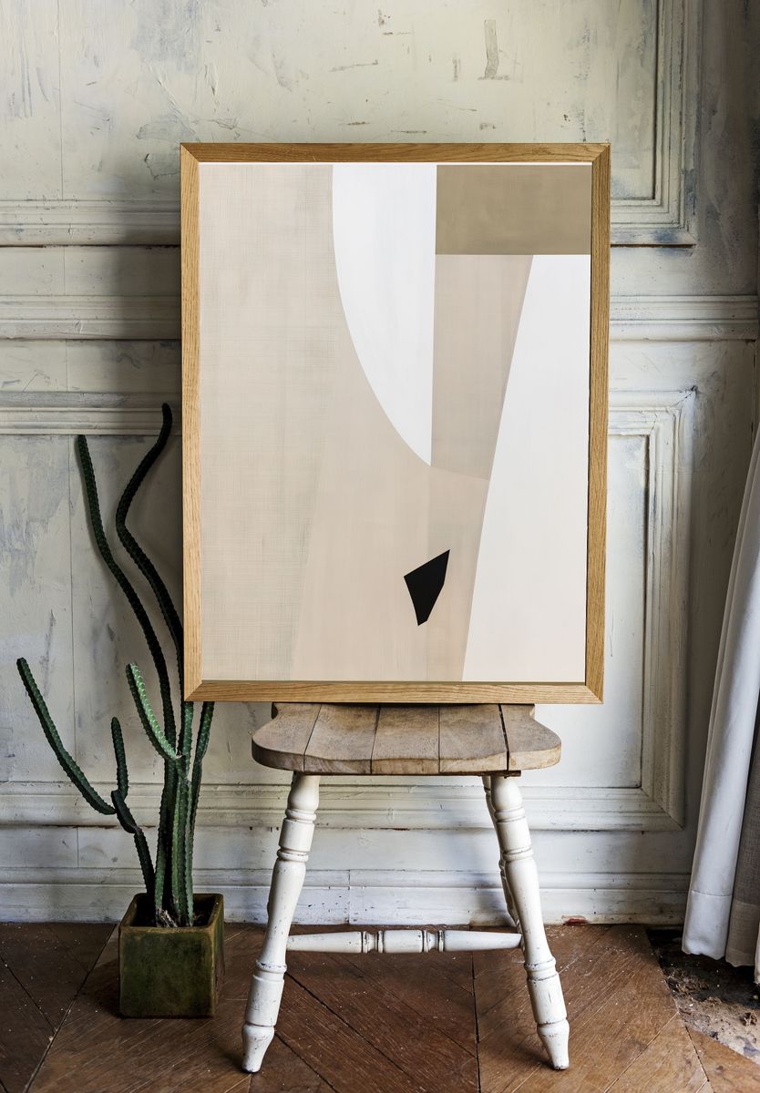 Neutral Geometric Abstract Poster. room preview
