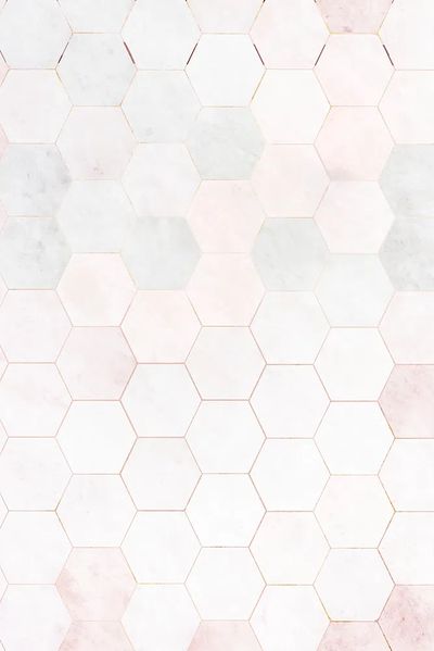 Hexagon pink marble tiles patterned. poster