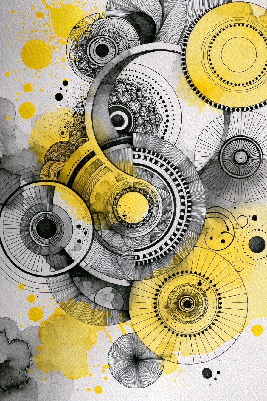Yellow Orbit Abstract Poster. poster — abstract art