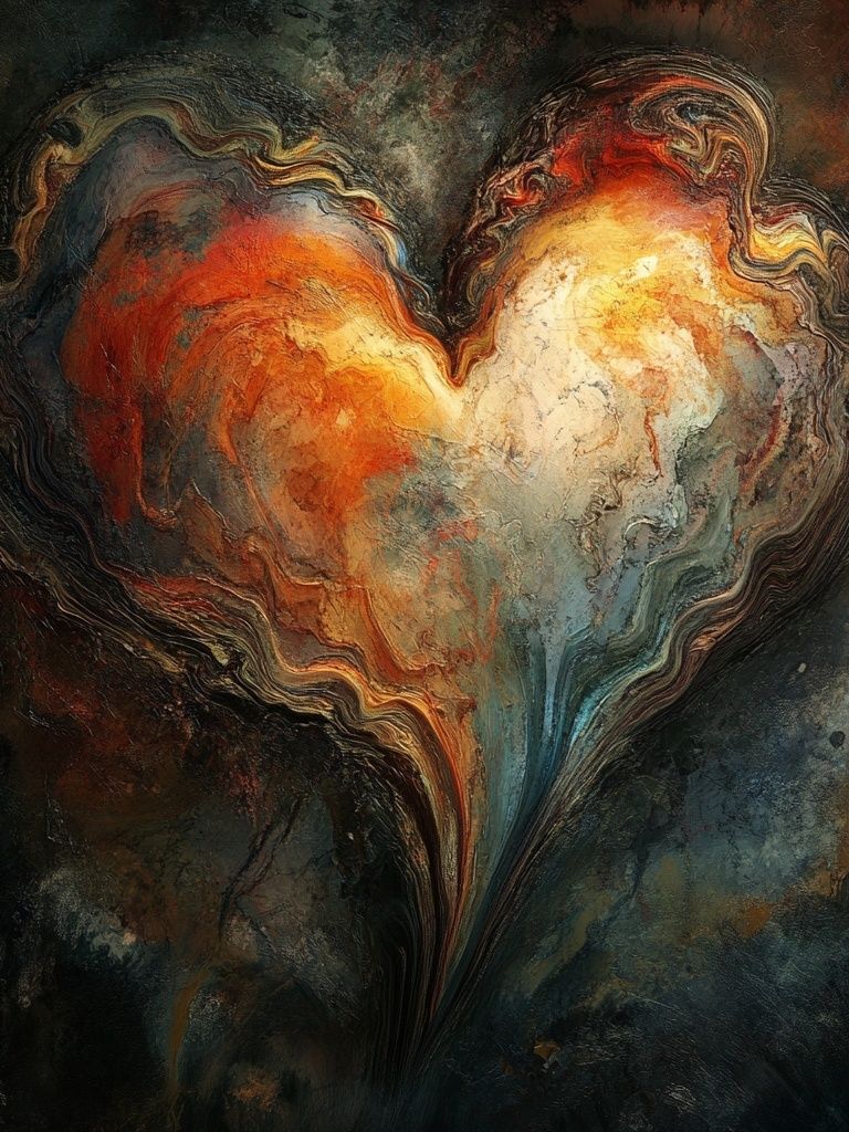 Fiery Heart Abstract Poster. poster detail