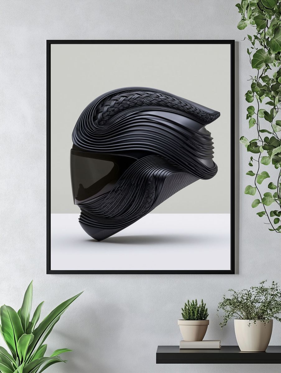 Abstract Black Helmet Poster. — room view 4