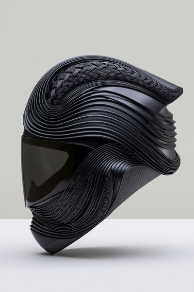 Abstract Black Helmet Poster. poster