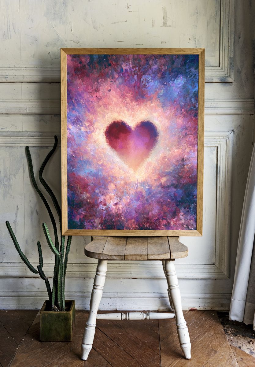 Cosmic Heart Abstract Print. room preview