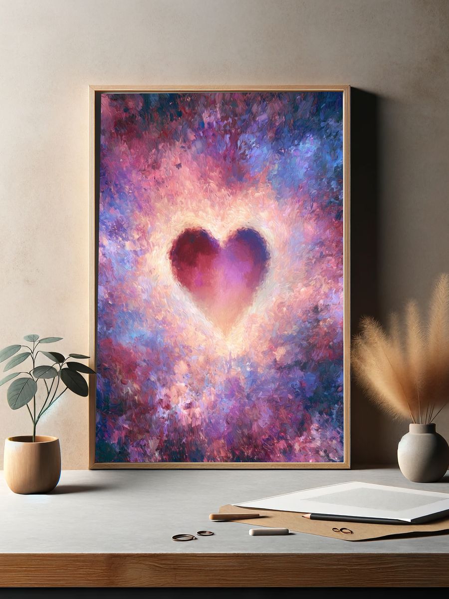 Cosmic Heart Abstract Print. — room view 2