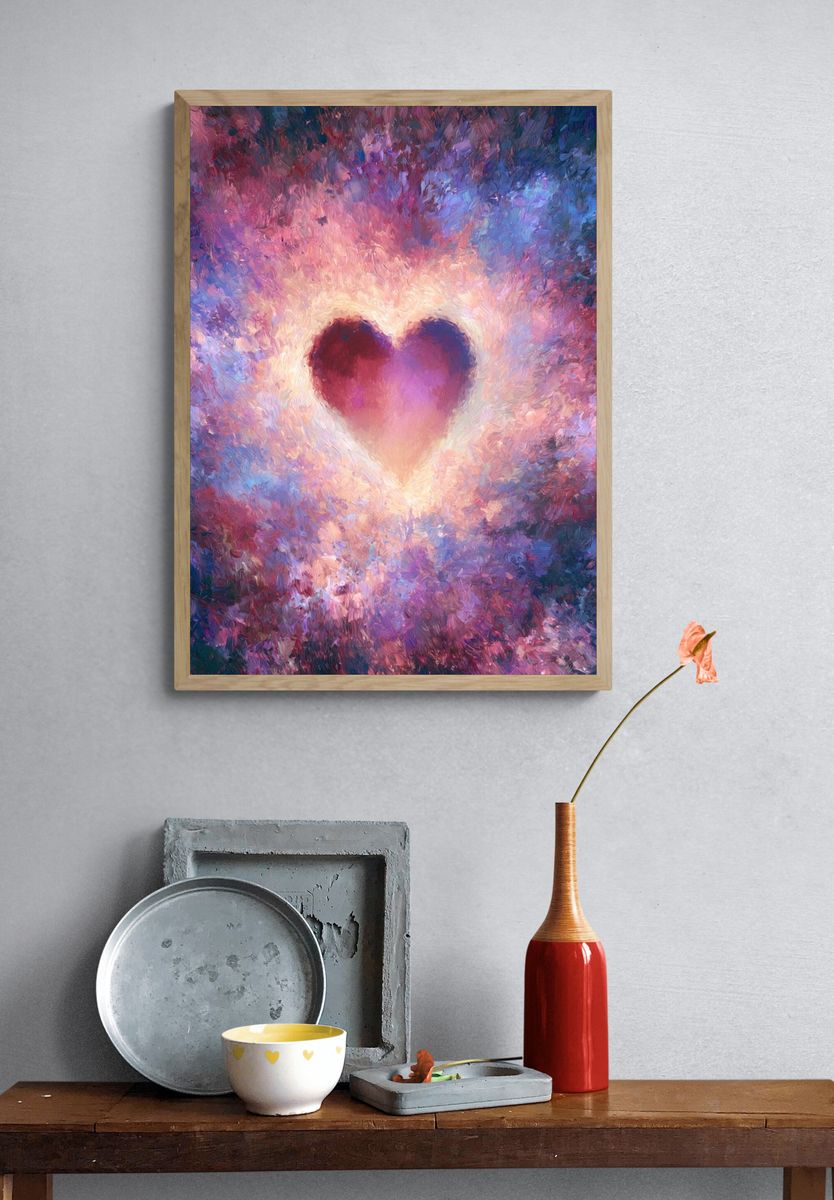 Cosmic Heart Abstract Print. — room view 3