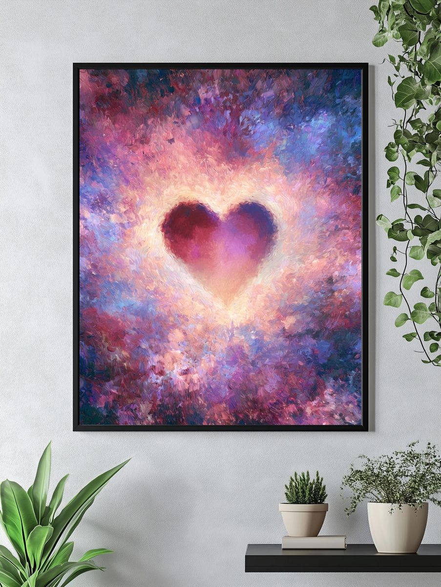 Cosmic Heart Abstract Print. — room view 4
