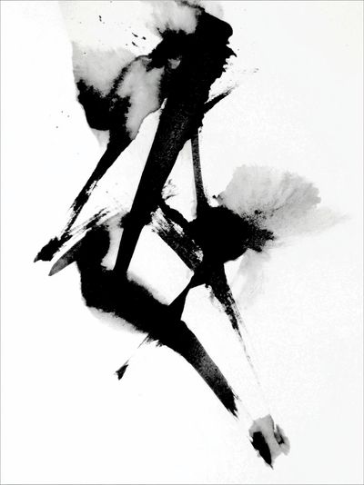 Monochrome Ink Abstract Poster.