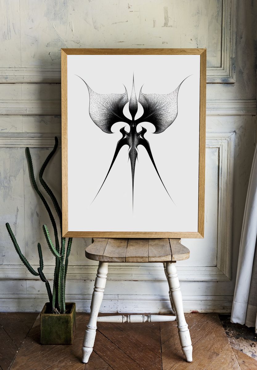 Abstract Black Ink Form Poster. — room view 1
