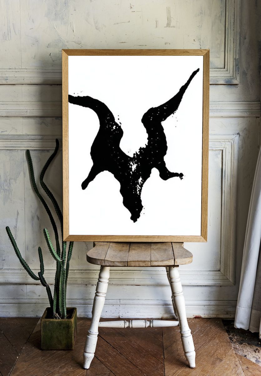 Ink Rorschach Abstract Poster. room preview