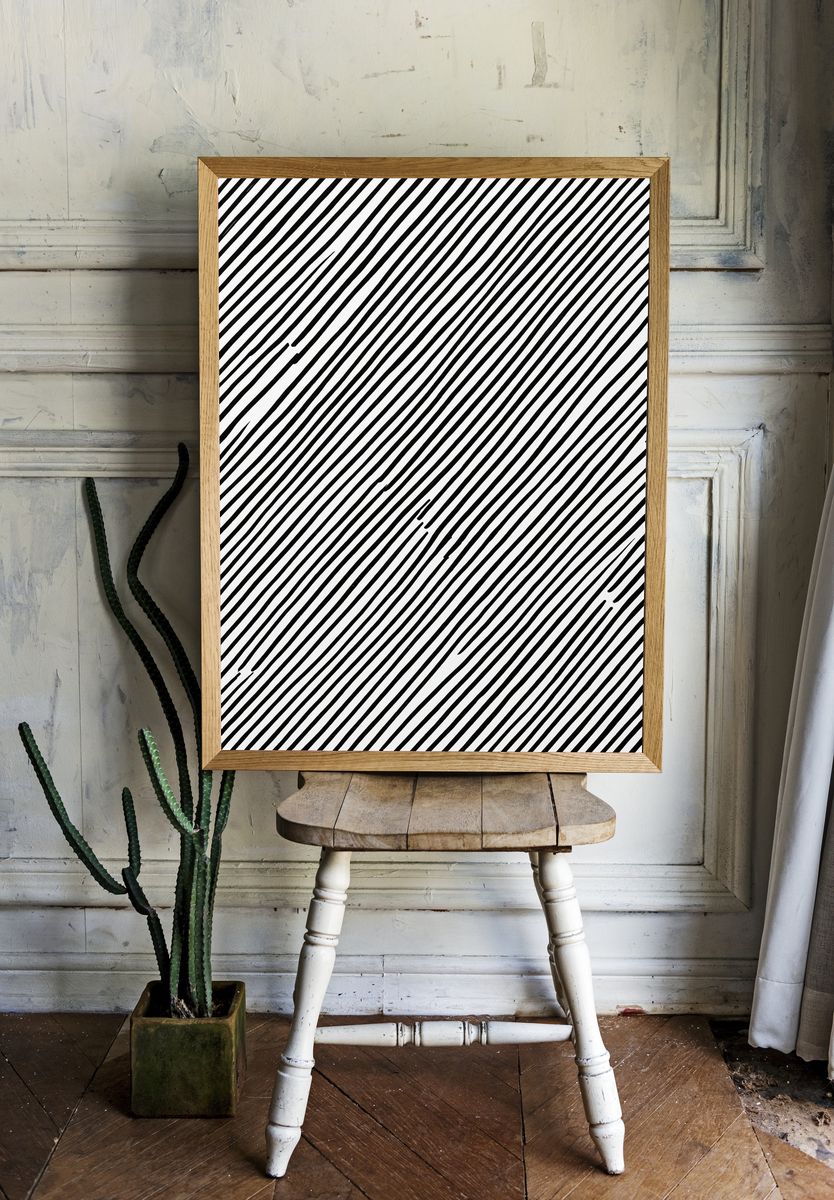 Diagonal Line Abstract Poster. — room view 1