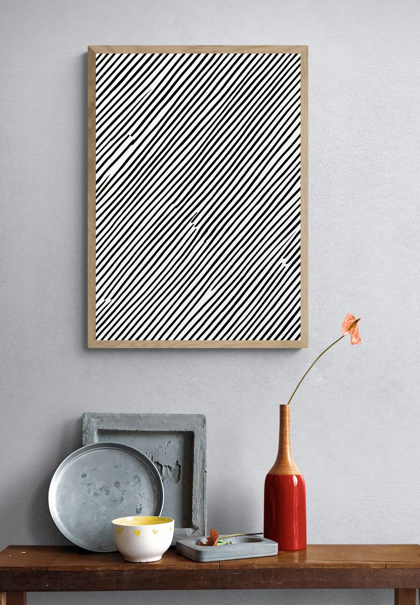 Diagonal Line Abstract Poster. — room view 3
