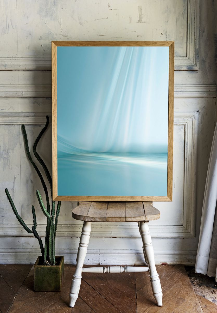 Soft Blue Light Abstract Poster. — room view 1