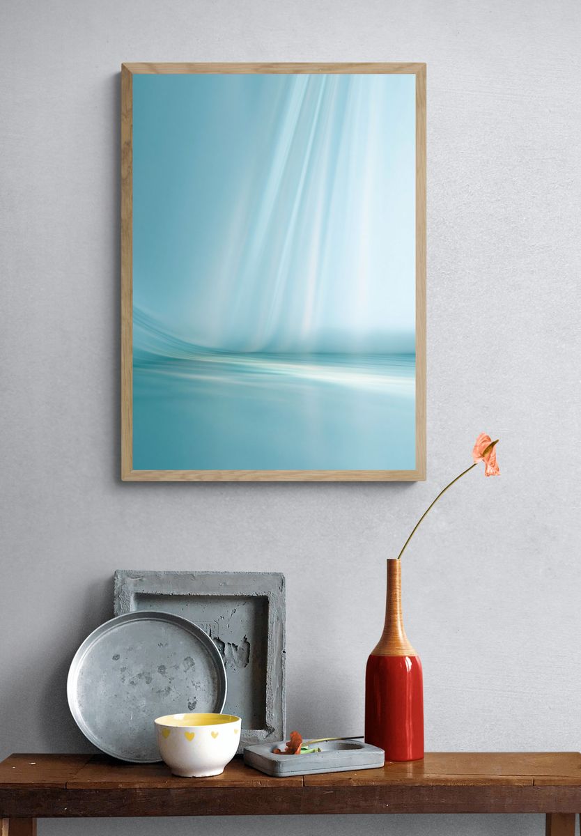 Soft Blue Light Abstract Poster. — room view 3