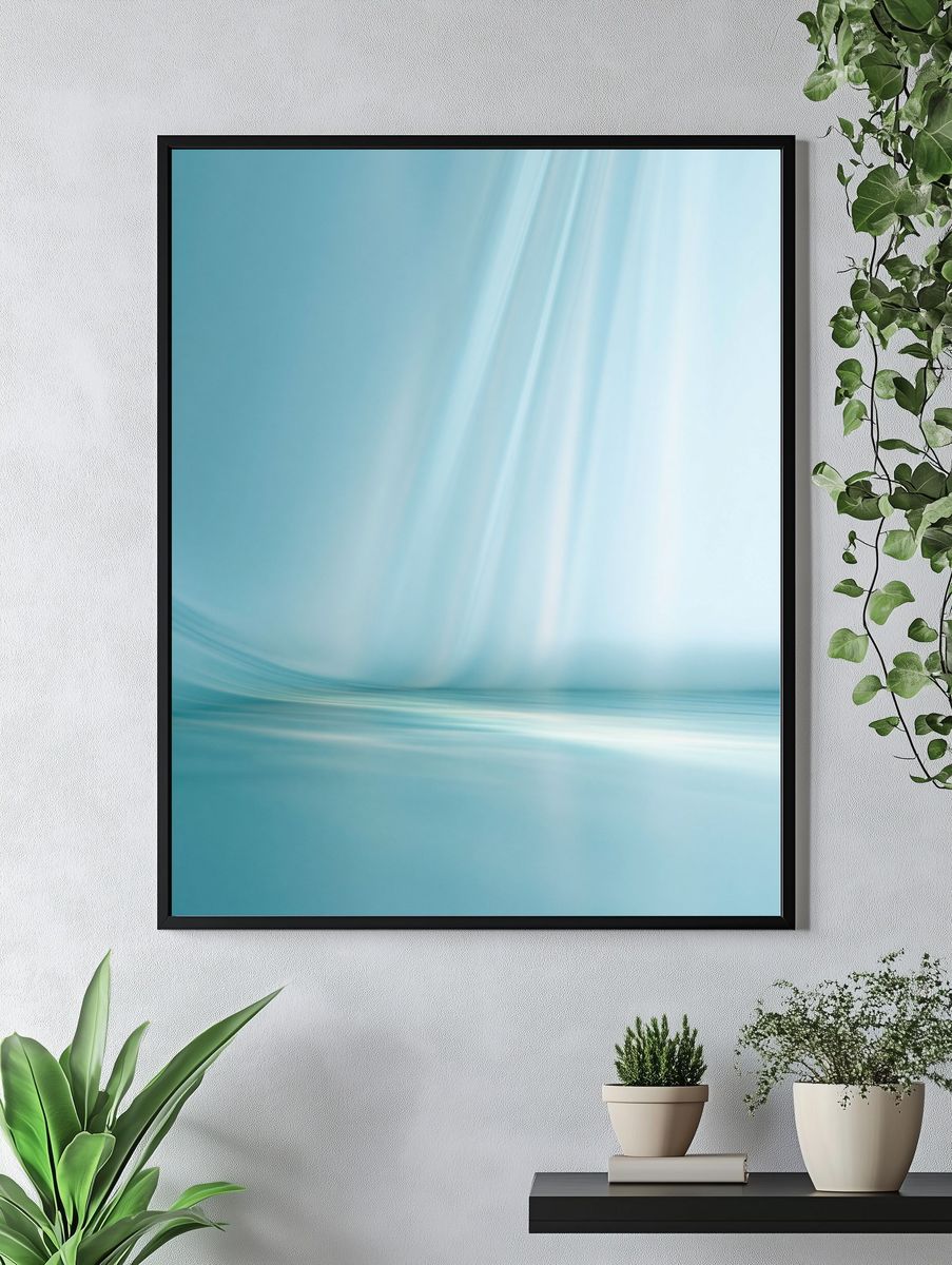 Soft Blue Light Abstract Poster. — room view 4