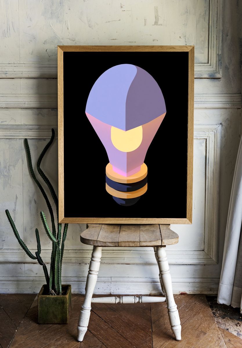 Pastel Light Bulb Abstract Poster. room preview