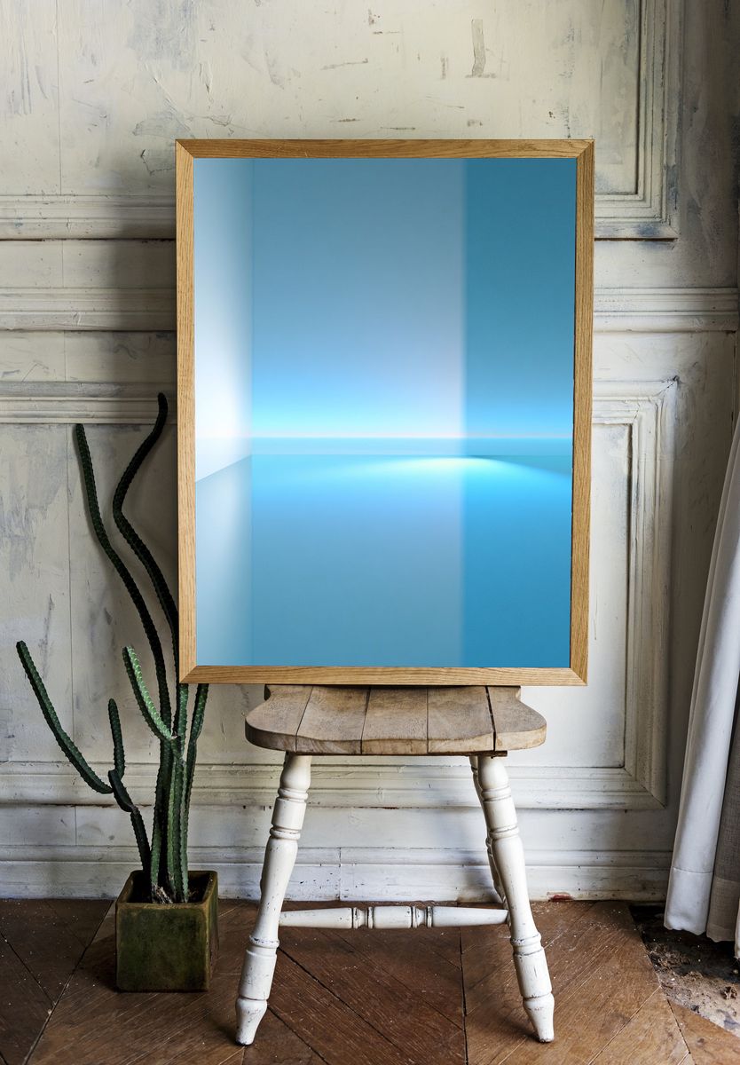 Blue Light Abstract Poster. room preview