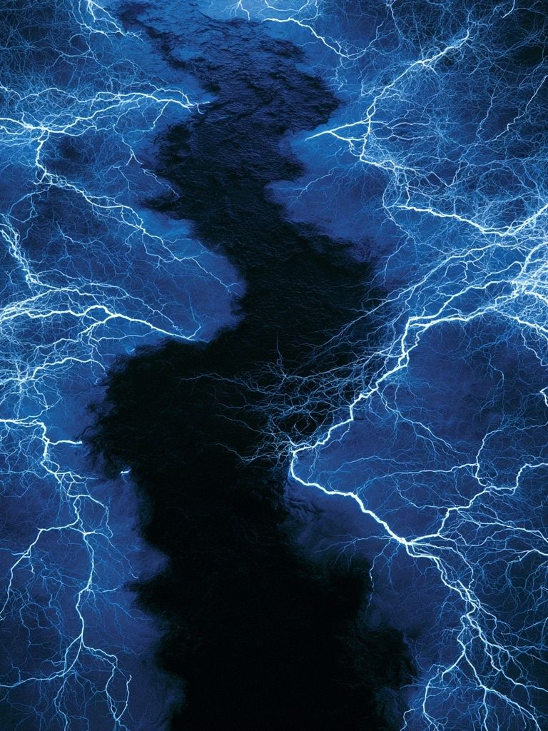 Electric Blue Lightning Abstract Poster. poster — abstract art