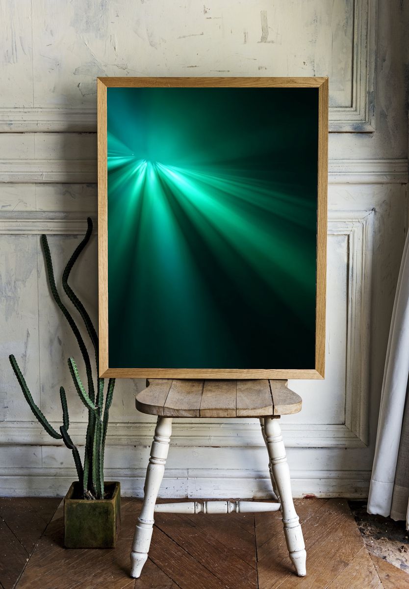 Radiant Light Beams — Abstract Poster. — room view 1