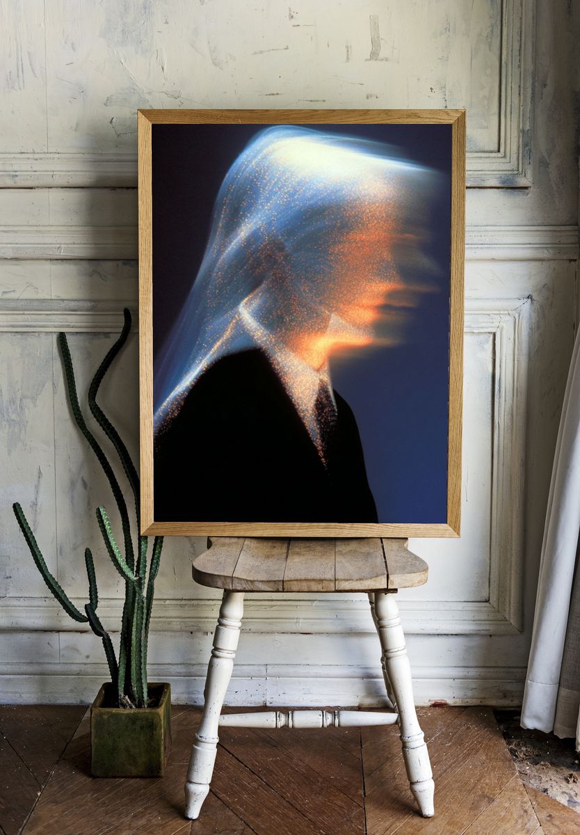 Abstract Light Veil Poster room preview