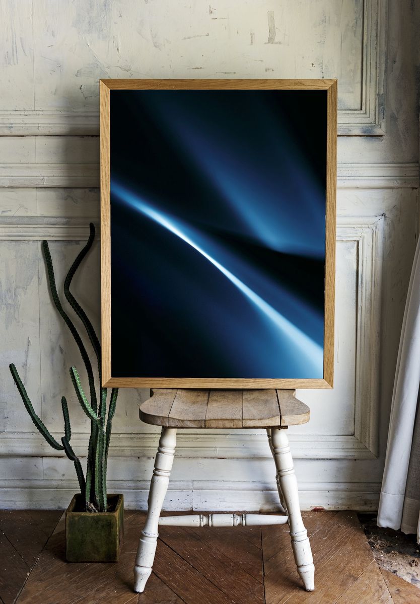 Blue Light Abstract Poster. room preview