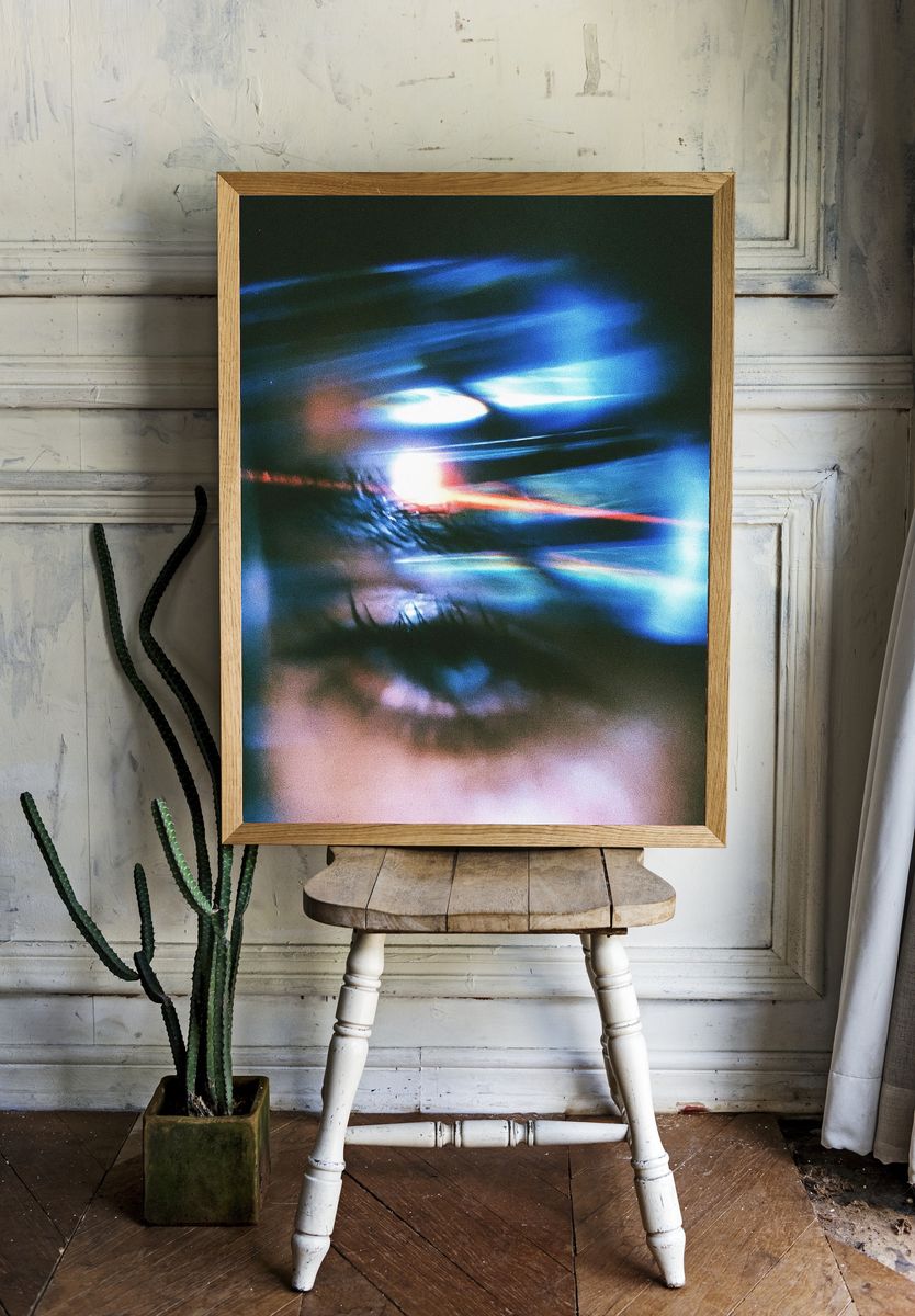 Neon Blur Abstract Poster. — room view 1