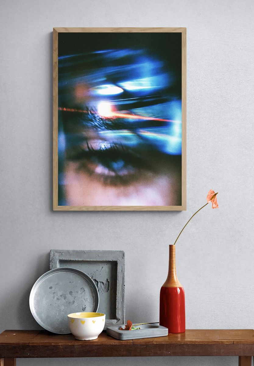 Neon Blur Abstract Poster. — room view 3