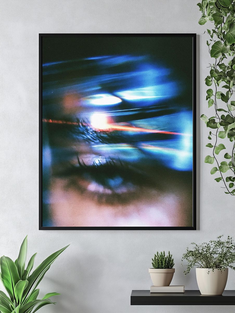 Neon Blur Abstract Poster. — room view 4