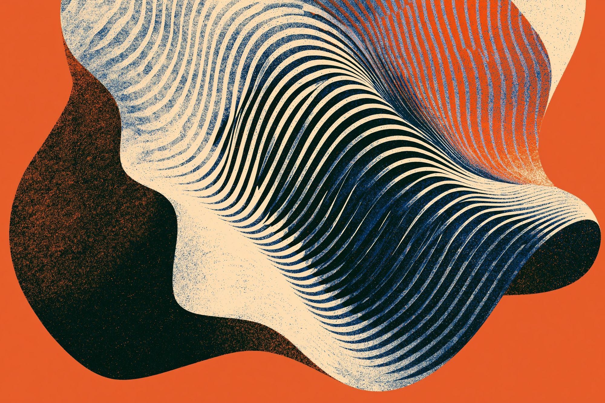 Orange Wave Abstract Poster. poster — abstract art