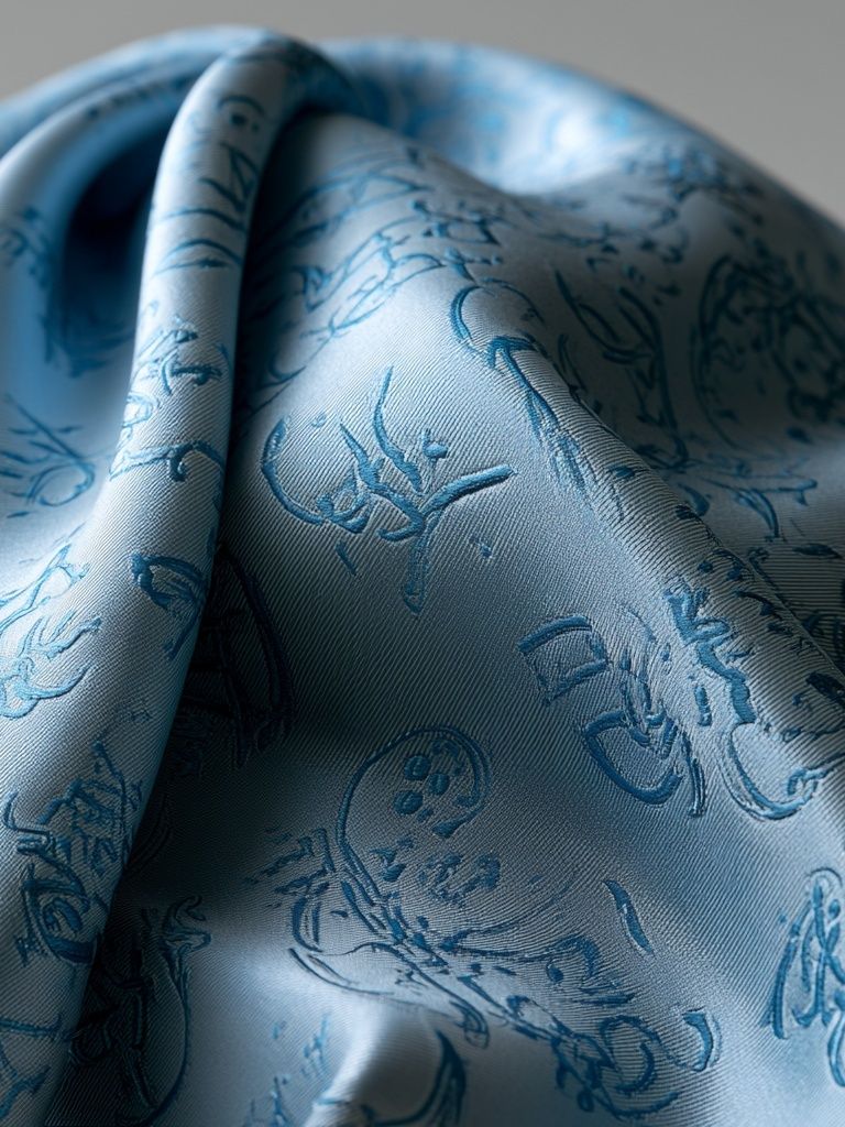 Blue Silk Fabric Texture Print. poster — abstract art