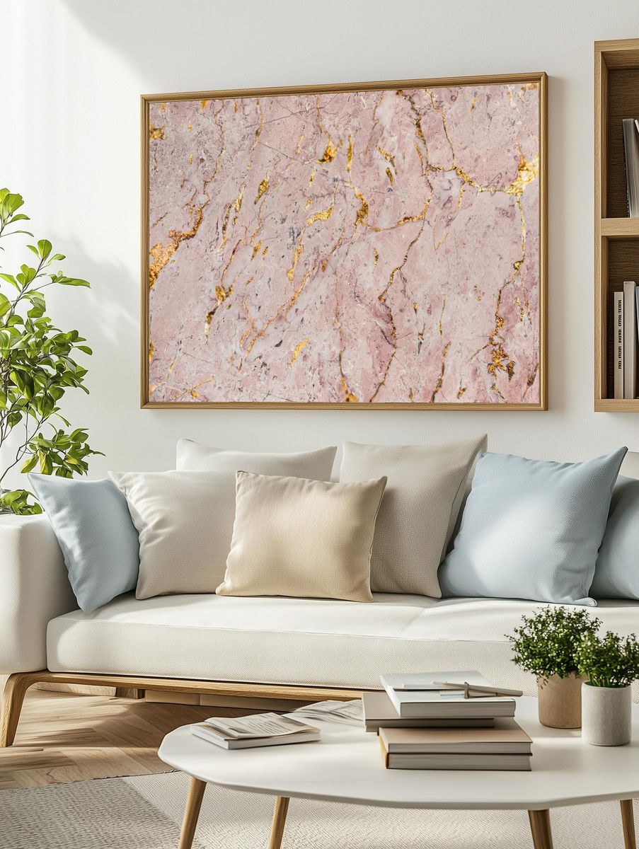 Pink marble rock textured background. — room view 2