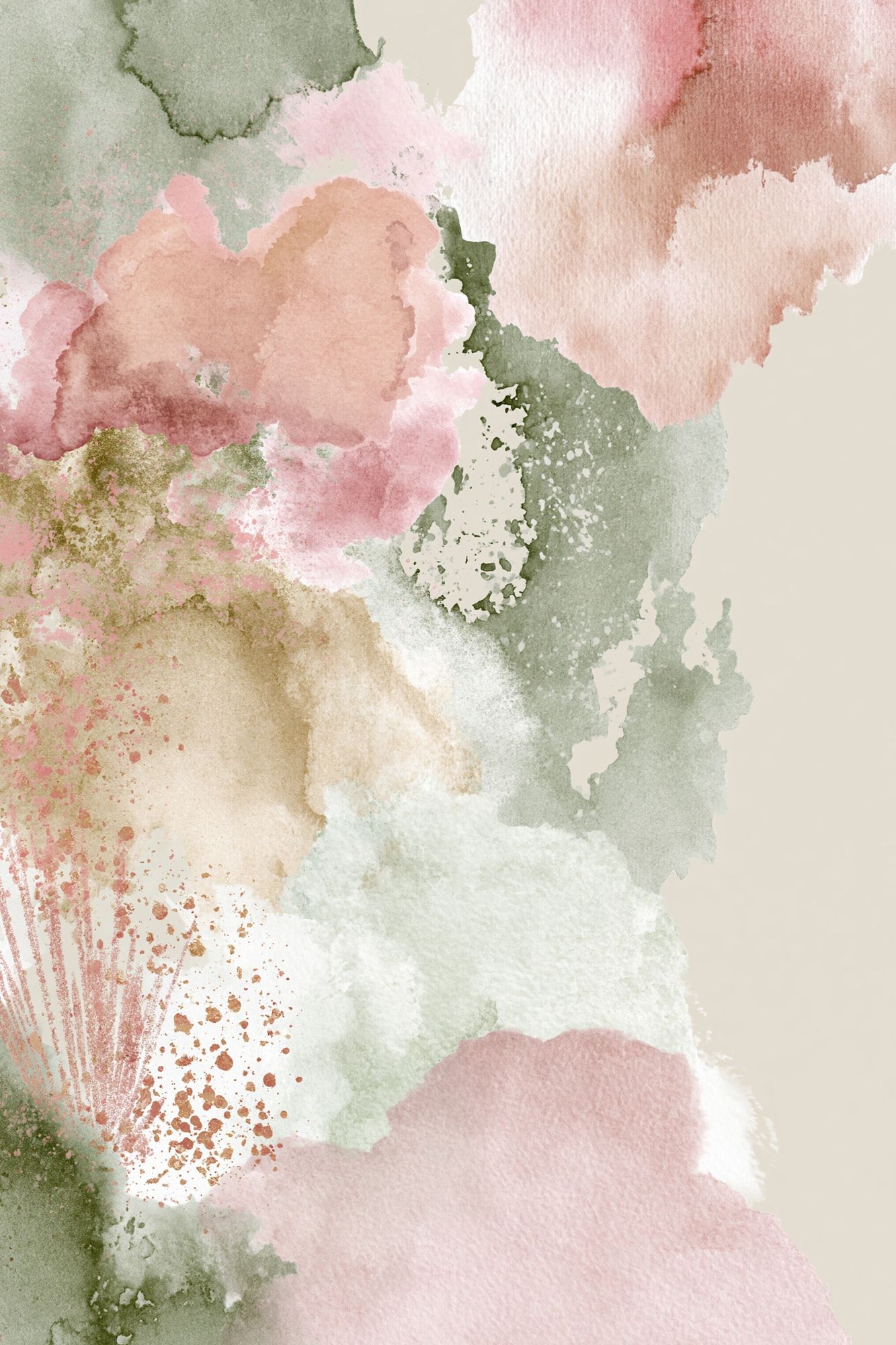 Pastel Watercolor Bloom Print. poster detail